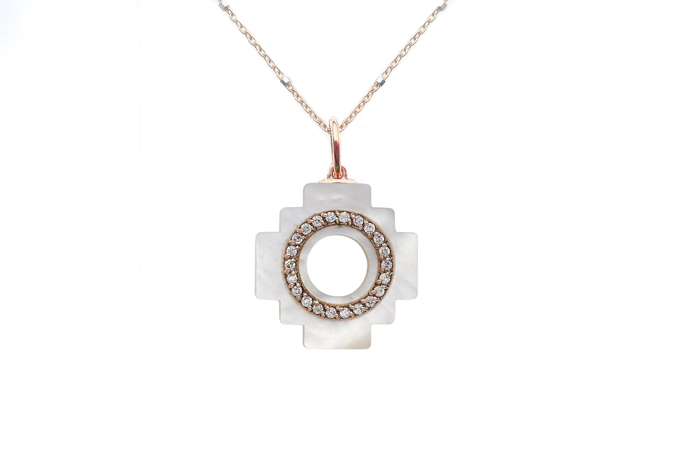 Eden Cross Chakana Necklace ~ PEARL