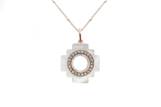 Eden Cross Chakana Necklace ~ PEARL