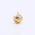 Load image into Gallery viewer, Petite Crystal Locket Necklace ~ 18kt Gold (15mm)