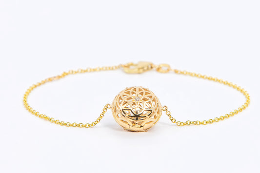 Crystal Locket Bracelet ~ 14kt Gold