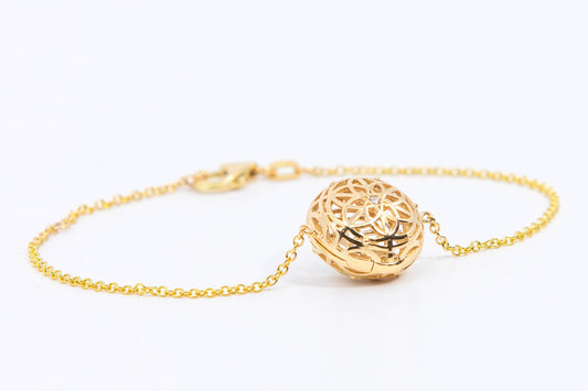 Crystal Locket Bracelet ~ 14kt Gold