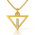 Load image into Gallery viewer, Sacred Triangle Pendant with Chakra Diamonds ~ 14K Gold
