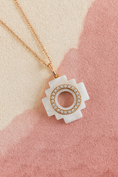 Load image into Gallery viewer, Eden Cross Chakana Necklace ~ PEARL
