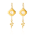 Load image into Gallery viewer, Eden Cross Chakana Earrings ~ 14k Gold
