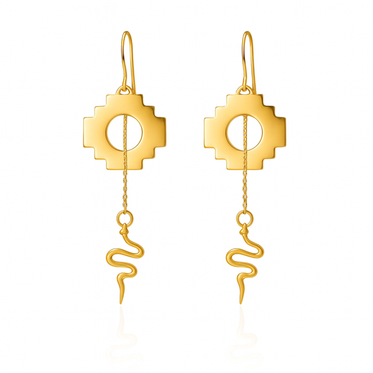 Eden Cross Chakana Earrings ~ 14k Gold