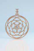 Load image into Gallery viewer, Rose of Venus Pendant ~ 14K Gold with White Diamonds
