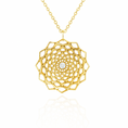 Load image into Gallery viewer, Sahara Lotus Pendant ~ 18k Gold with Diamond
