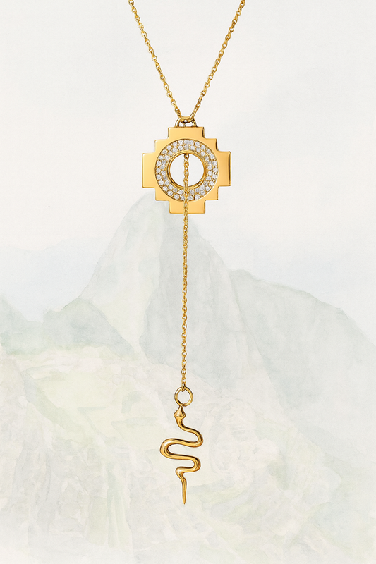 Eden Cross Chakana Necklace ~ 14k Gold & Diamonds