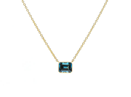 London Blue Topaz Necklace ~ 14kt Gold