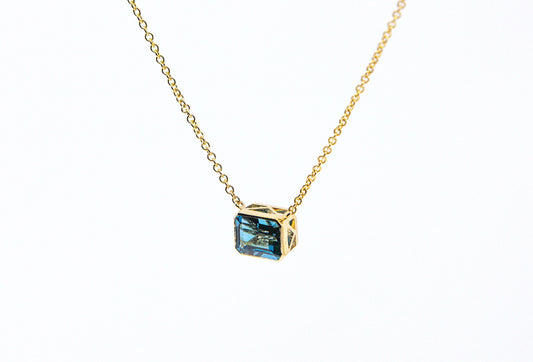 London Blue Topaz Necklace ~ 14kt Gold