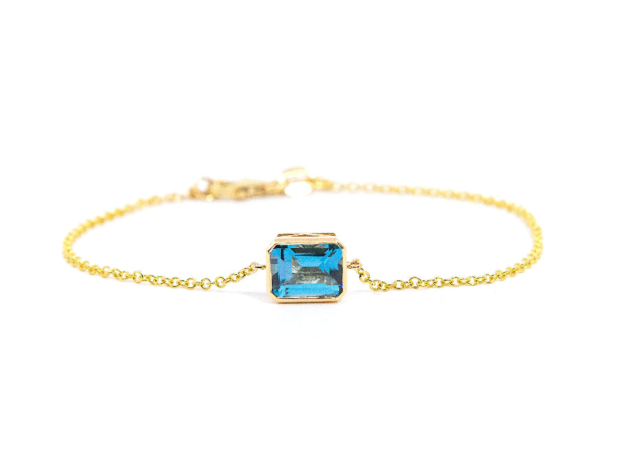 London Blue Topaz Bracelet ~ 14kt Gold