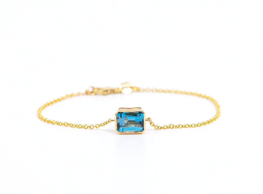 London Blue Topaz Bracelet ~ 14kt Gold