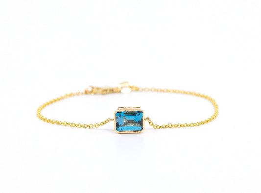 London Blue Topaz Bracelet ~ 14kt Gold