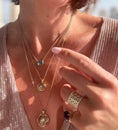 Load image into Gallery viewer, Petite Crystal Locket Necklace ~ 14kt Gold (15mm)

