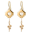 Load image into Gallery viewer, Eden Cross Chakana Earrings ~ 14k Gold

