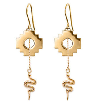 Eden Cross Chakana Earrings ~ 14k Gold