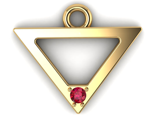 Inanna Ruby Pendant - 18k Gold Sacred Triangle