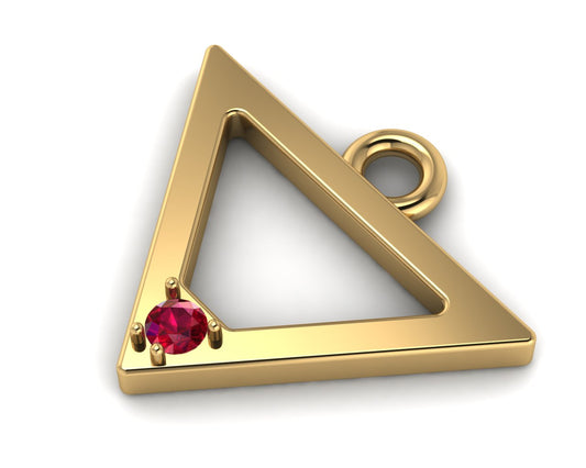 Inanna Ruby Pendant - 18k Gold Sacred Triangle