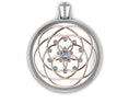 Load image into Gallery viewer, The Rose of Venus Coin ~ 14K White Gold with Gold Rose & Diamonds
