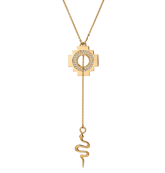 Eden Cross Chakana Necklace ~ 14k Gold & Diamonds