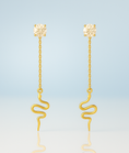 Load image into Gallery viewer, Moissanite Gemstone Serpent Earrings 14K Gold
