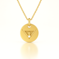 Load image into Gallery viewer, Sacred Triangle Ruby Coin - 14K Gold
