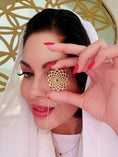 Load image into Gallery viewer, Sahara Lotus Pendant ~ 18k Gold with Ruby Gemstone
