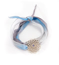 Load image into Gallery viewer, Sahara Lotus Bracelet Wrap ~ 999 Fine Silver with Iolite Gemstone
